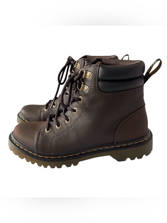 Dr. Martens Shoes - Dr.Martens FAORA Women's Brown Leather AirWait Combat Boots, 7